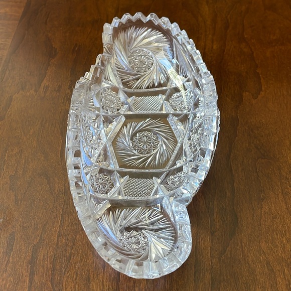 Vintage cut crystal starburst pinwheel pattern small bowl 7.5” x 3.75” - Picture 10 of 11